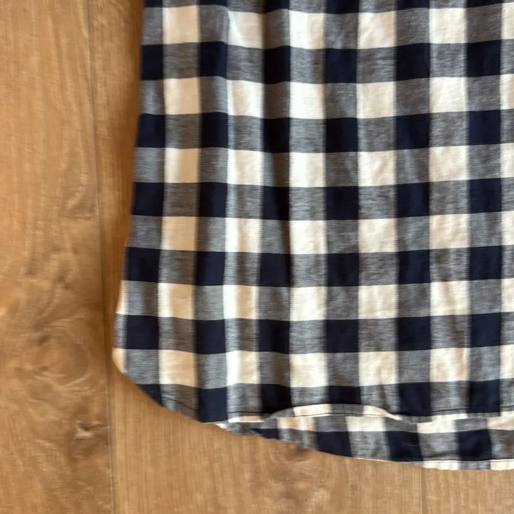 CREWCUTS 100% COTTON NAVY AND WHITE CHECKED TUNIC TOP SIZE 10